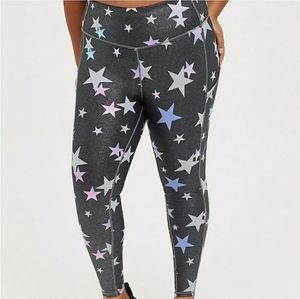 NWT- Torrid Active Metallic Shine Star  Leggings Sz 0